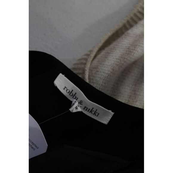 Robbi & Nikki Womens Open Front Light Long Sleeves Jacket Black Size Medium - Picture 5 of 5